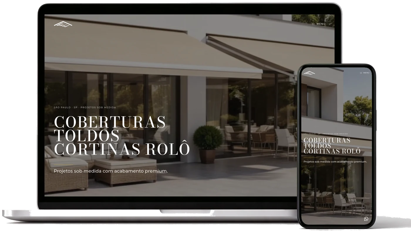 Site de Toldos Visuais, feito pela Resulta Digital